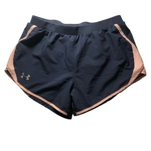 Under Armour Athletic Shorts in Blue and Peach / medium